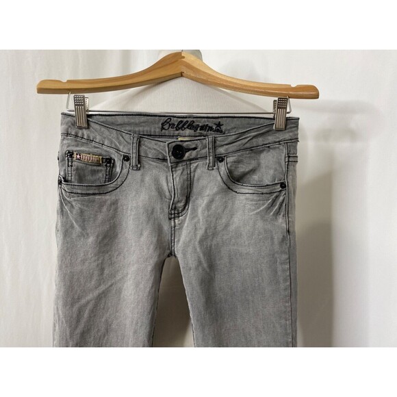 Bubble Gum USA Girls Denim Skinny Jeans Grey and Black 5 Pocket Size 7/8 X 31 - Picture 3 of 14